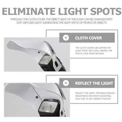 Generic 2pcs Camera Flash Reflector Soft Light Diffuser Reflector Board for Photography Lighting Indoor Use White Bounce Panel