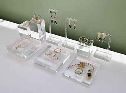 3pcs clear earring stand jewelry display for show, acrylic earring holder hanger for women, small earring jewelry display for selling Photo【Acrylic Earring L Stand-3pcs 】 - style: L bar