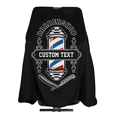 Custom Waterproof Barber Cape Hairdresser Cape, Add Your Photo Text Personalized Barber Shop Salon Cape for Men, Customized Hair Cutting Cape for Home Salon Barbershop - color: Barber Shop-7