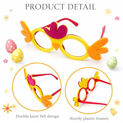 Easter Headbands and Glasses Set, 6PCS Bunny Ear Headbands & Funny Easter Glasses, Cute Photo Props for Easter - color: B