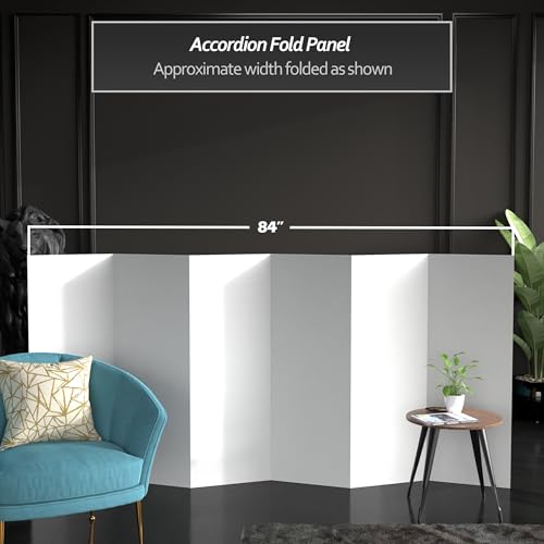 4 ft. Short White Temporary Cardboard Folding Screen - 6 Panels - size: 4 ft Short - 6 Panel
