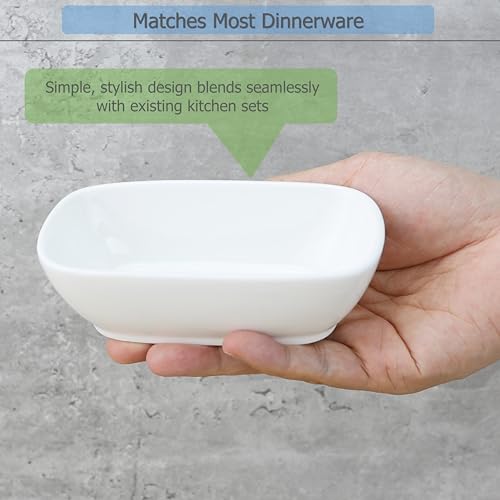 EIKS 2 Pack Ceramic Side Dishes Appetizer Plates for Serving Snacks Candy Dessert Sauce Seasoning Nuts