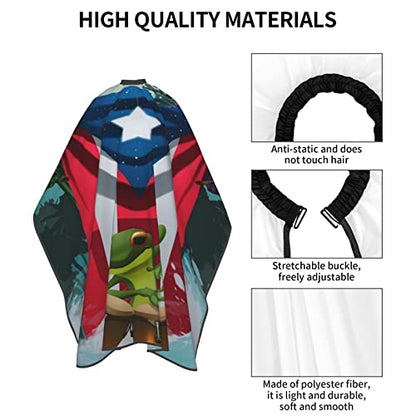 Puerto Rico Barber Cape With Adjustable Closure, Hairdressing Haircut Apron Barber Cover Gown For Hairdresser Styling Home - color: Boricua Puerto Rico
