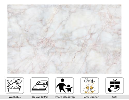 10x7ft White Pink Marble Backdrop Natural Stone Texture Pattern Photography Background for Modern Themed Party Room Decorations Tapestry Banner Photo Booth Props - size: 10x7ft