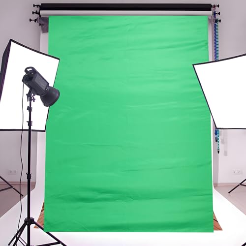 Homoyoyo Chroma Key Backdrop 3x2ft Photo Green Backdrop Fabric for Video Streaming Photography Live Streaming Background Sheet for Studio Use