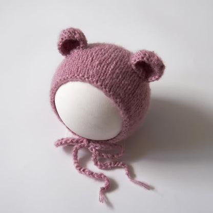 Zeroest Newborn Photo Props Hat Blanket Photography for Babies Cloth Wrap Hats Set Baby Boy Girl Photo Shoot Outfits (Pink) - color: Pink