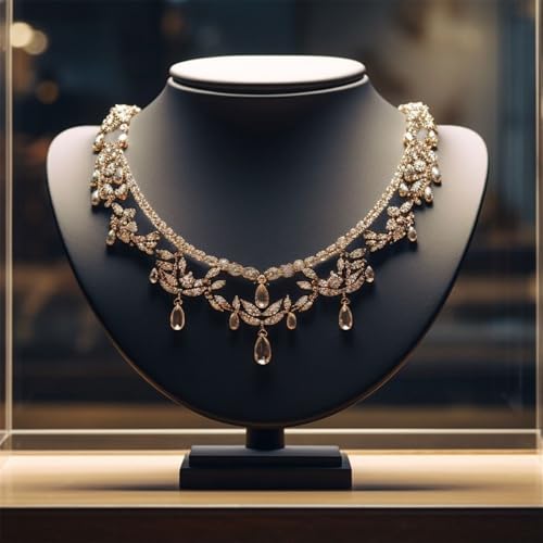 Jewelry Display Stand Fashion Display Rack Light Luxury Jewelry Display Props High-Grade Jewelry Counter Jewelry Display Rack Neck Stand Necklace Stand Display(Black,Small) - color: Black, size: Small