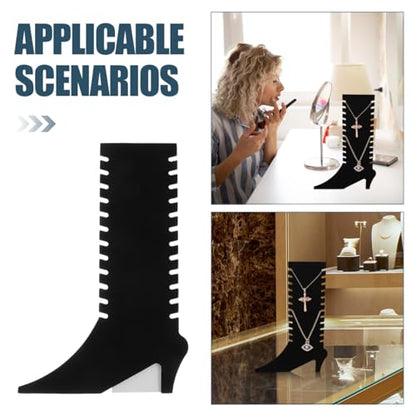 Sewroro Foldable Jewelry Display Stand Shoes Shaped Necklace Holder Organizer for Necklaces Bracelets Pendant Display Jewelry Store Photography Prop