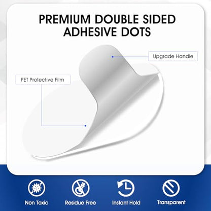 AROIC 1000 Pcs Double Sided Sticky Dots, Easy to Peel Nano Adhesive Dots, Clear Removable Sticky Tack, Strong Adhesive Gel Double Sided Tape Dot for Balloons, Posters, Home, Office, DIY Crafts - size: Rectangular - 0.31 x 0.51 inches