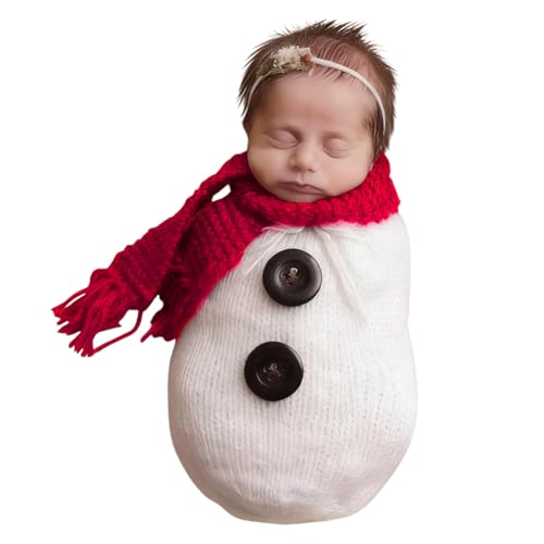 Newborn Christmas Photo Shoot Set Fashion Knitted Clothes baby Photography Prop - color: White