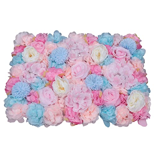Gdrasuya10 6pcs Realistic Flower Wall Background Artificial Flowers Wall Backdrop Panel 3D Silk Rose Fake Flower Wall Panel Banquet Wedding Party Decor, Photography Background 60 x 40 cm - color: 6pcs, Orchid Pink