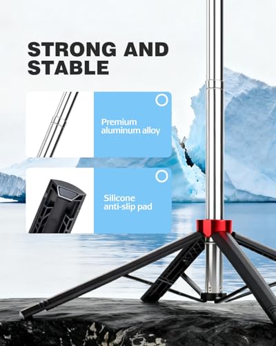 71" Phone Tripod Selfie Stick for iPhone/Android/Camera, Cell Phone Tripod Stand with Wireless Remote Control, Extendable Phone Mount 360° Rotation - style: 4-Feet Tripod