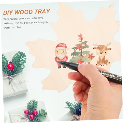 Veemoon 6pcs Mini Cutting Board Maple Leaf Shape Blank Boards for Thanksgiving Christmas Decor for Photography Props Fruit Serving Platters Unfinished Crafting Tray