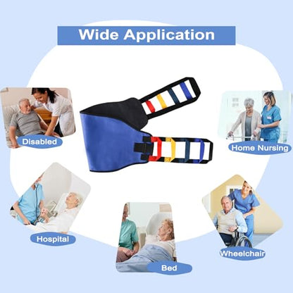 Transfer Belt Transfer Sling - Padded Gait Belt - Heavy Duty Patient Lift, Mobility Standing and Lifting Aid for Disabled, Elderly, Injured - Safely Move from Bed and Wheelchair (Blue) - color: Blue 1