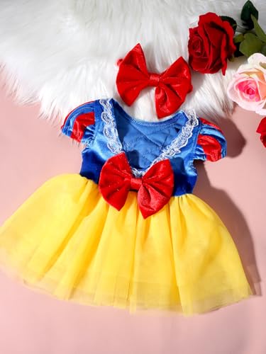 Ylsteed Newborn Photography Outfits Girls Newborn Photography Props Baby Girls Lace Romper with Tulle Skirt Infant Photo shoot Outfits Photo Props - color: Yellow-blue