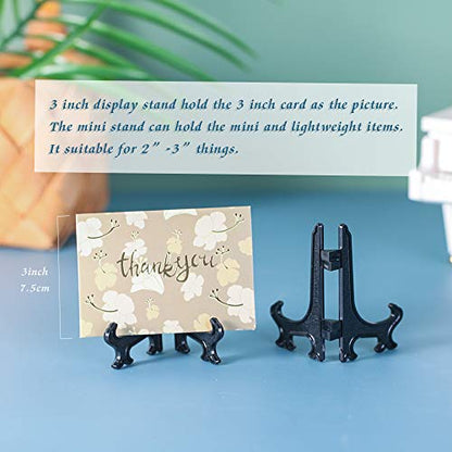 Artliving 3 Inch Black 12pcs/Set Plastic Easels Plate Display Stands Picture Frame Stand Holder - color: Black, size: 3 Inch (12 Pack)