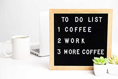 Pearhead Natural Wood And Black Felt Classic Letter Board Set, Includes 294 White Letters, Modern Reusable Message Sign, Gender Neutral Photo Prop, Nursery And Home Decor, 10" x 10" - color: Black