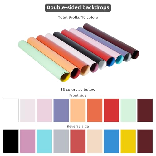 18 Colors Photography Backdrops Small Product Background - Tabletop Photo Shoot for Jewelry Cosmetics Food(19.7 * 27.6 Inch)