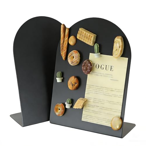 2 Pack Desk Magnetic Bulletin Board Metal Tabletop Memo Souvenir/Photos Display Board Magnet Display Stand for Home School Kitchen Office (2, Black, ARC) - color: Black, size: ARC