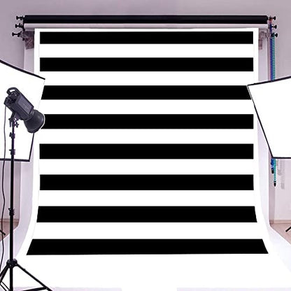 AOFOTO 8x8ft Black and White Striped Backdrop Baby Adult Birthday Party Decoration Wedding Photography Background Cloth Kids Girl Boy Portrait Photo Studio Props Baby Shower Banner Vinyl Wallpaper - size: 8x8ft