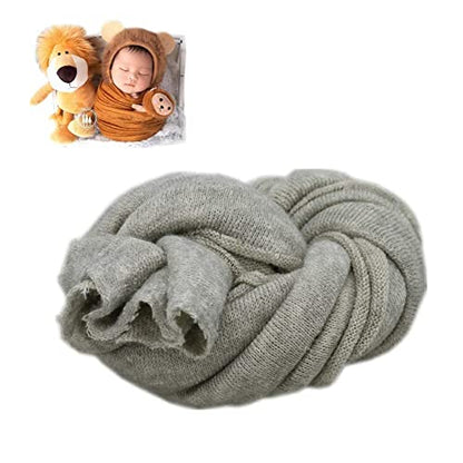 Newborn Photography Props Boys Girls Wrap Baby Photo Props Soft Knit Blanket Cloth (Light Gray) - color: Light Gray
