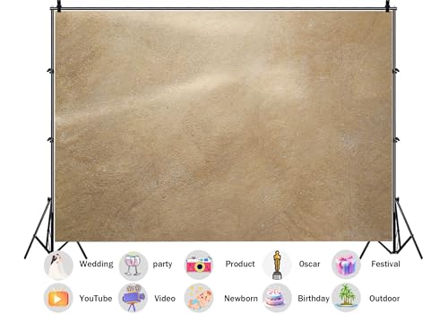 15X10ft Fabric Tan Beige Stone Wall Texture Backdrop Warm Sandy Grunge Surface Photography Background Neutral Minimalist Party Decorations Tapestry Home Decor Photo Studio Props - size: 15X10ft