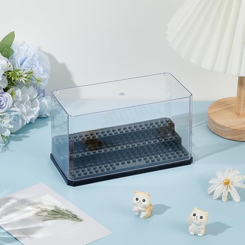 OLYCRAFT Acrylic Minifigure Display Case Box Display Case for Minifigure Action Figures Blocks Removable Display Box Cube Showcase for Models Gifts Dustproof Storage Display Boxes - Black - color: Black