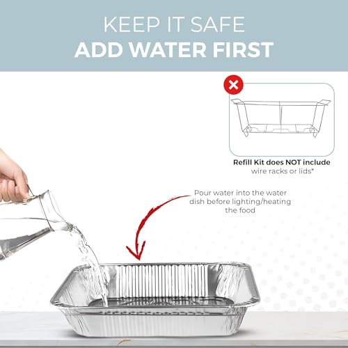 Alpha Living Large Full Size Refill Kit Disposable Chafing Buffet with - Utensils, Fuel Cans Only – Premium Chafing Dish Set for Events, Parties, Catering - size: Refill Kit (No Rack)