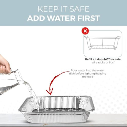 Alpha Living Large Full Size Refill Kit Disposable Chafing Buffet with - Utensils, Fuel Cans Only – Premium Chafing Dish Set for Events, Parties, Catering - size: Refill Kit (No Rack)