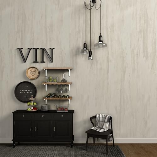 48x197inch Extra Wide Ivory White Concrete Wallpaper Peel and Stick White Grey Stained Plaster Effect Contact Paper Matte Thick Self-adhesive Waterproof Furniture Sticker Modern Industrial Style - color: Ivory White, size: 48" x 197"