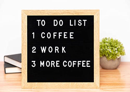 Pearhead Natural Wood And Black Felt Classic Letter Board Set, Includes 294 White Letters, Modern Reusable Message Sign, Gender Neutral Photo Prop, Nursery And Home Decor, 10" x 10" - color: Black