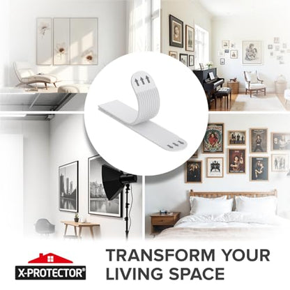 X-Protector Picture Hanging Strips - 20 Pairs Damage Free Picture Hangers - Self Adhesive Hangers Without Nails - Heavy Duty Wall Hanging Strips - Wall Sticky for Hanging Up to 20 LBS (Size L) - size: L