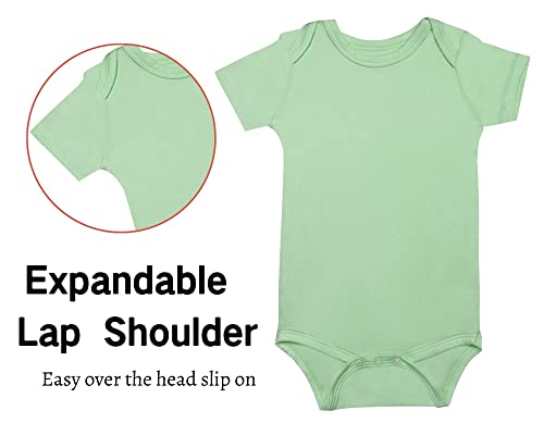 GUISBY Baby Short Sleeve Bodysuits, Rayon Summer Newborn Infant Boys Girls 0-24 Months - color: Sage, size: 0-3 Months