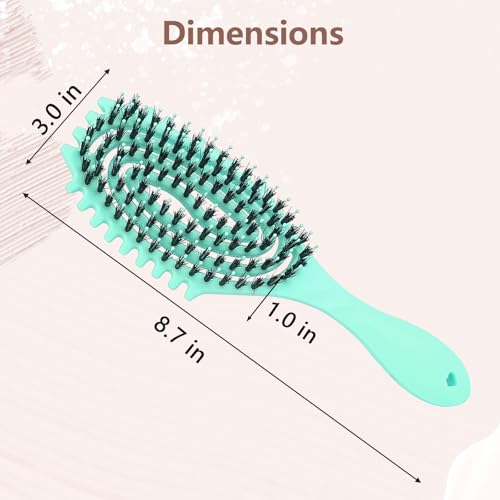 Hair Brush For Fine Hair, Curl Defining Brush For Women Soft Hair Detangler Brush (Vented Green) - color: Vented Green