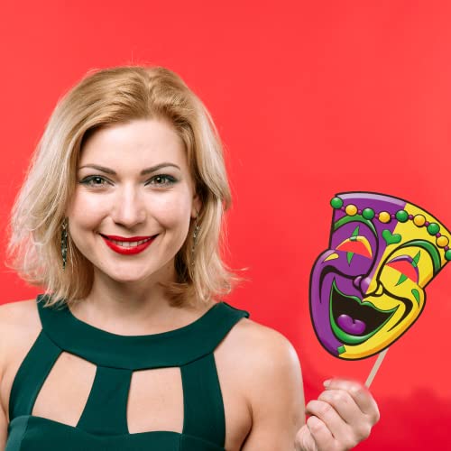 Mardi Gras Decorations Photo Booth Props- Fat Tuesday Carnival Masquerade New Orleands Party Photo Props - Mardi Gras Decor-Mardi Gras Party Favor Kit Birthday Party Supplies Decorations