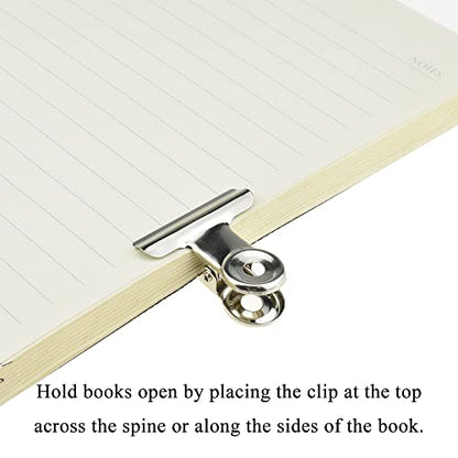 HAHIYO 1.25inch Silver Bulldog Clips Metal File Hinge Binder Clips Clamps Save Space Strong Spring Jaws Rock Solid Grip Book Lay Flat Deburred Edge for Hang Photos Wall Grid Dog Food 20PCS - size: Silver-1.25in-20P