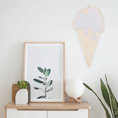 Abaodam Ice Cream Shaped Decorative Wall Mirror for Home Décor, Chic Photo Prop and Dressing Table Mirror, Small Unique Design for Living Room and Bedroom
