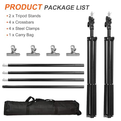 iMounTEK Backdrop Stand for Party, 6.5 * 9.84 ft Photographic Studio Photo Backgrounds Adjustable Photo Backdrop Stand Kits with a Carrying Bag Photo Backdrop Stand for Photography/Wedding - color: Black