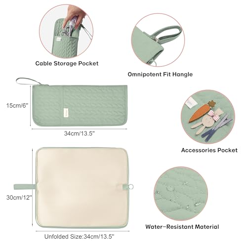 KarSyon Hot Tools Organizer Heat Resistant Mat Case Hair Tools Holder Travel Bag Portable Hair Styling Tools Cover Pouch for Curling Iron,Flat Iron,Hair Straightener (Sage Green) - color: Sage Green