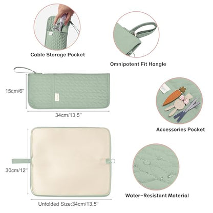 KarSyon Hot Tools Organizer Heat Resistant Mat Case Hair Tools Holder Travel Bag Portable Hair Styling Tools Cover Pouch for Curling Iron,Flat Iron,Hair Straightener (Sage Green) - color: Sage Green