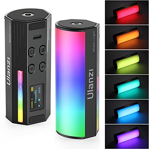 ULANZI RGB Light Wand, 360° Full Color Magnetic Mini Light Stick for Video Photography, 2500-9000K 2000mAh Rechargeable Handheld LED Light Tube for Painting Vlog TikTok YouTube - size: 1 Piece - Mini