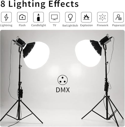 GVM 200W LED Video Light with Lantern Softbox, SD200D Photography Studio Lighting Kit with Bluetooth/DMX Control, 93000lux@0.5m 3200K-5600K Bi-Color Continuous Output Lighting for YouTube - size: 200w