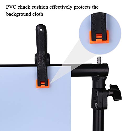 GFCC Spring Clamps Backdrop Clips - 6 Pack 4.5 Inch Heavy Duty Muslin Clamps for Backdrop Stand Photography Studio Background Holder Clips