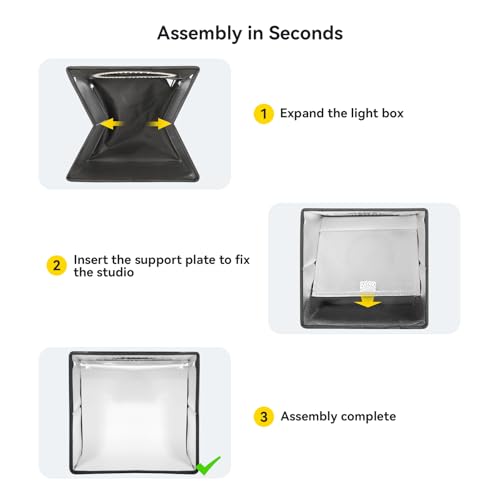 Photo Studio Light Box Photography, 12"x12"x12" Professional Dimmable Shooting Tent Kit with 120 LED Lights (CRI＞90), 6 Color Backdrops & 1 Diffuser for Jewelry and Small Items Product - size: 12inch