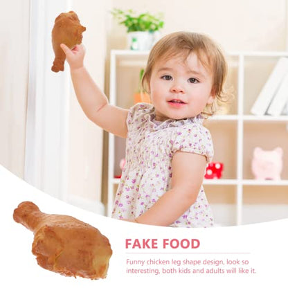 Toddmomy Fake Cooked Fried Chicken Leg Model Realistic Artificial Food Prop 3.93X2.20X1.57In for Home Kitchen Display Photography and Halloween Decor