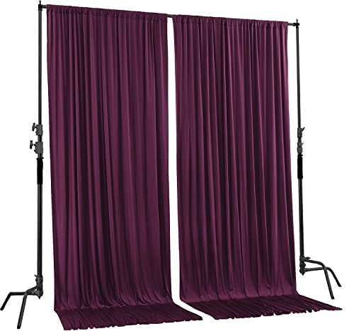 AK TRADING CO. 10 feet x 8 feet IFR Polyester Backdrop Drapes Curtains Panels with Rod Pockets - Wedding Ceremony Party Home Window Decorations - Eggplant Purple - color: Eggplant Purple, size: 10 ft x 8 ft