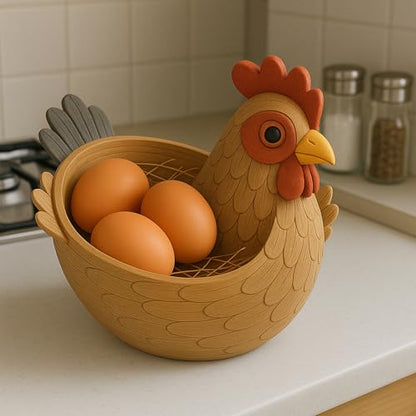 LovesTown 8PCS Easter Wooden Fake Eggs, Chicken Faux Eggs for Painting Food Pretend Play (Pack of 2) - size: Medium (Pack of 2), style: original