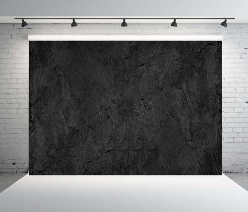 BELECO 10x10ft Fabric Abstract Black Wall Backdrop Dark Concrete Wall Rock Texture Background for Party Decorations Banner Photo Booth Shoot Studio Props - size: 10x10FT