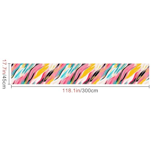 HOMETITUTE Vibrant Brushstroke Modern Abstract Wallpaper Peel and Stick Contact Paper Wall Paper Stick 17.7" x 118.1" Self Adhesive Removable Vinyl Wall Covering Bedroom Kitchen Bathroom Home Decor - color: Vibrant Brushstroke Modern