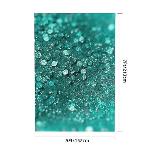 Turquoise Glitter Backdrop Background for Photography 5x7ft Photobooth Professional Photo Backdrop Curtains Video Photography Studio Photo Backgrounds Banner Booth Background Screen Parties - color: Turquoise Glitter